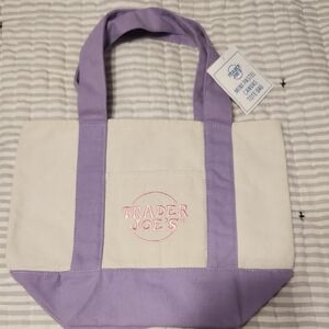New Trader Joes Purplr Mini Canvas Tote